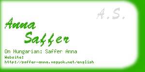 anna saffer business card
